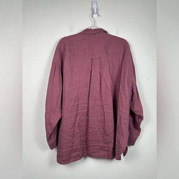 ATHLETA TAWNY ROSE PLAYA LINEN SHIRT BLOUSE Size 3X - Picture 2 of 8